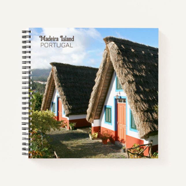 Madeira Island photo with Typical Houses, Portugal Notebook (Front)