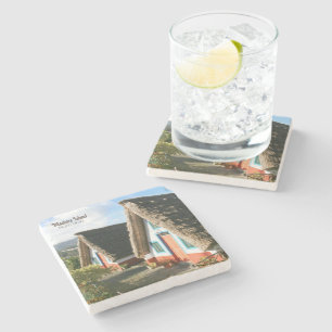Madeira Island photo with Typical Houses, Portugal Stone Coaster