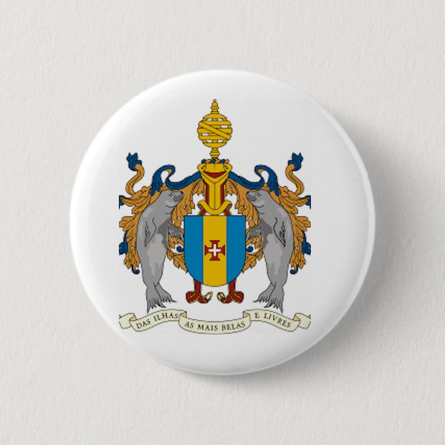 Madeira (Portugal) Coat of Arms 2 Inch Round Button (Front)