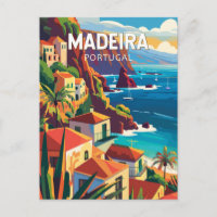 Madeira Portugal Travel Art Vintage
