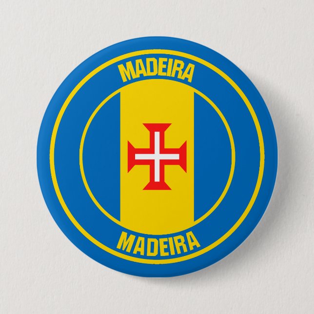 Madeira Round Emblem 3 Inch Round Button (Front)