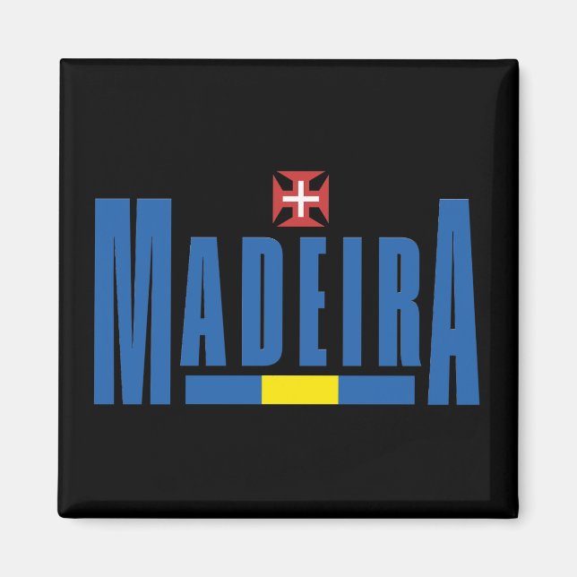 Madeira Text and Flag Colors Magnet (Front)