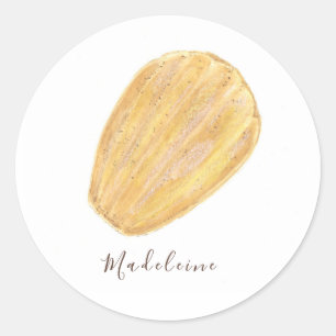 Madeleine watercolor classic round sticker