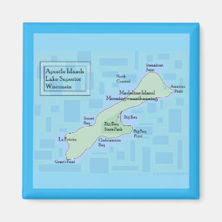 Madeline Island Square Magnet 2025