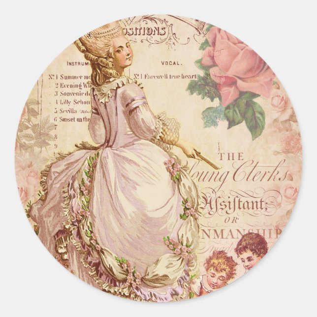 Mademoiselle Couture Classic Round Sticker (Front)