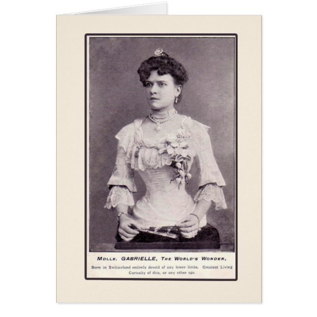 Mademoiselle Gabrielle The Half-Woman, on Cards (Front)