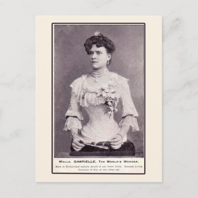 Mademoiselle Gabrielle The Half-Woman, on Cards (Front)