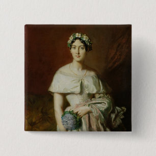 Mademoiselle Marie-Therese de Cabarrus, 1848 2 Inch Square Button