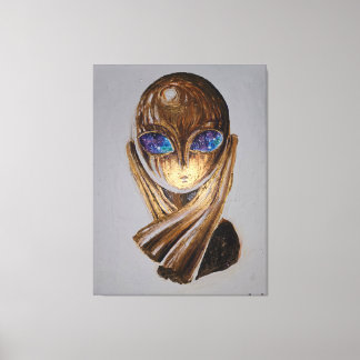 Mademoiselle pogany and the universe in her eyes canvas print