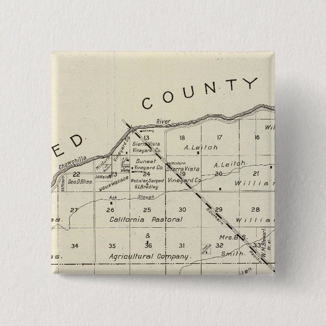 Madera County, California 2 Inch Square Button (Front)