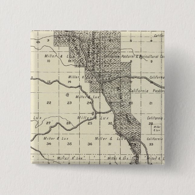 Madera County, California 6 2 Inch Square Button (Front)
