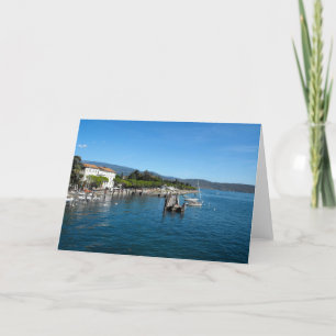 Maderno harbour on Lake Garda in Italy Holiday Card