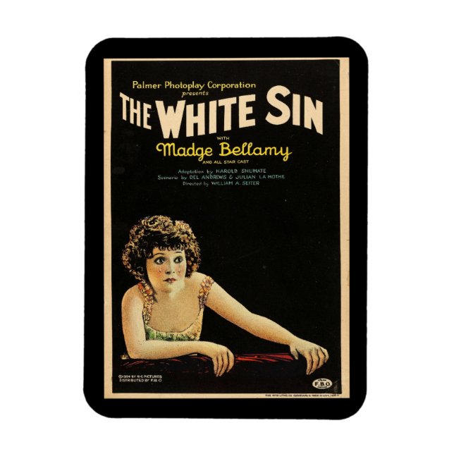 Madge Bellamy, White Sin, Silent Movie Magnet (Vertical)