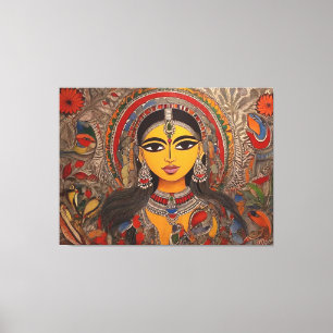 Madhubani Canvas: Timeless Artistry on Stretched P Canvas Print