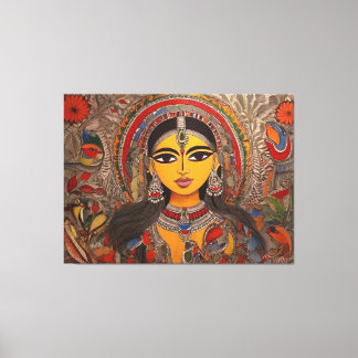 Madhubani Canvas: Timeless Artistry on Stretched P Canvas Print