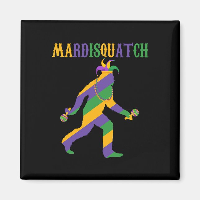 Madi Mardi Gras Bigfoot Mardi Gras Clothes Men Mar Magnet (Front)
