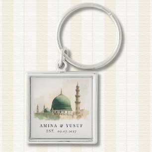 Madinah Keepsake   Masjid Nabawi Couple Names Keychain