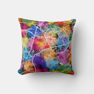 Madinah Saudi Arabia City Map Throw Pillow