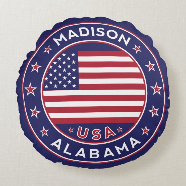 Madison, Alabama Round Pillow (Front)