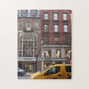 Madison Avenue Shopping Taxi Cab New York City NYC Jigsaw Puzzle