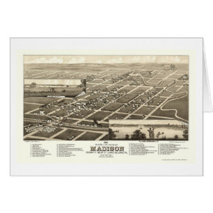 Madison, carte panoramique d'écart-type - 1883