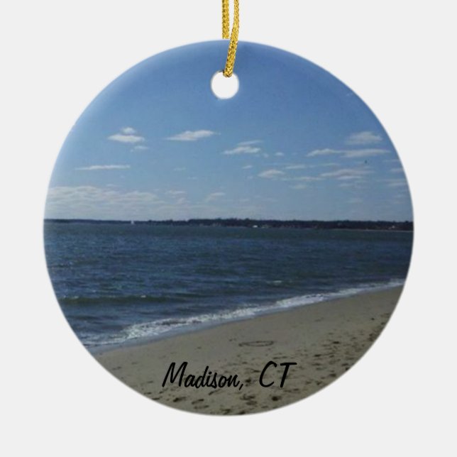 Madison CT Connecticut Hammonasset Beach Ceramic Ornament (Front)