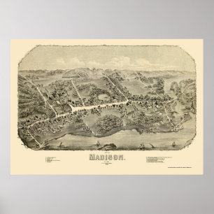 Madison, CT Panoramic Map - 1881 Poster