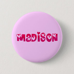 Madison in Hearts 2 Inch Round Button