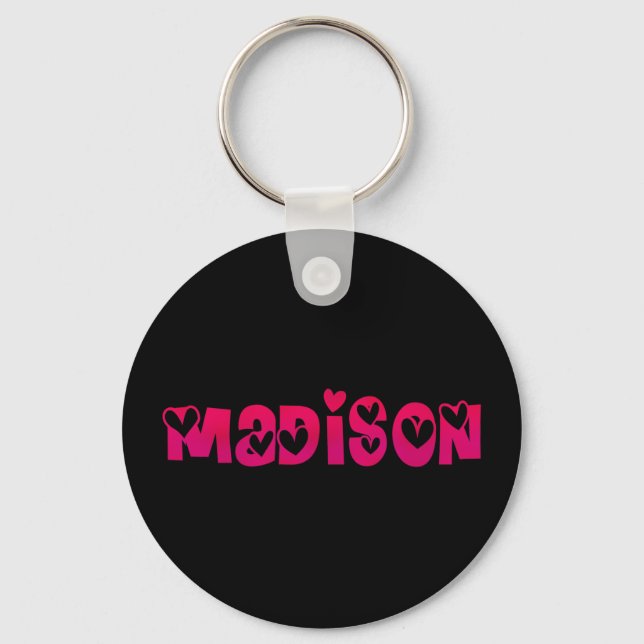 Madison in Hearts Keychain (Front)