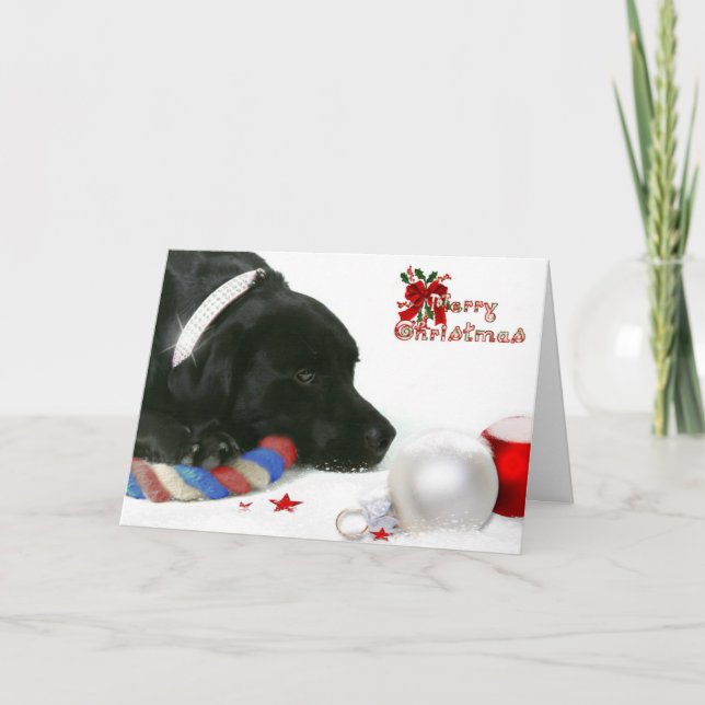 Madison la carte de Noël Black Labrador (Devant)