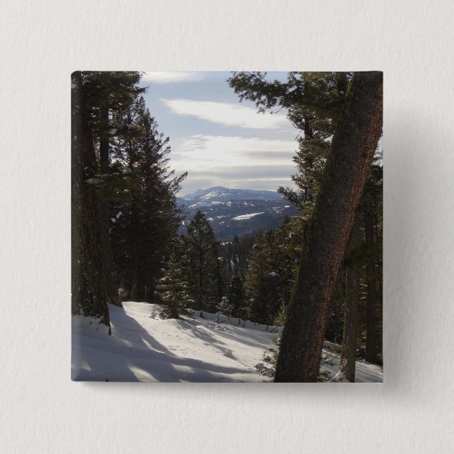 Madison Mountains in Winter in Montana 2 Inch Square Button (Front)