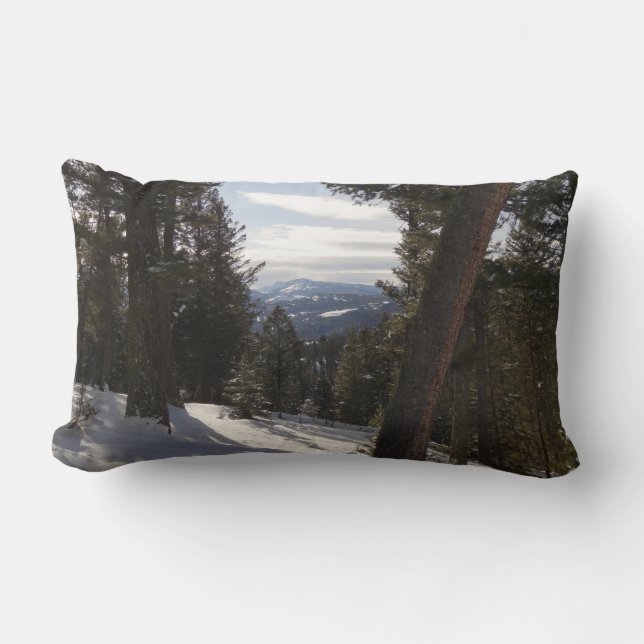 Madison Mountains in Winter in Montana Lumbar Pillow (Front)