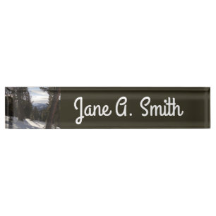 Madison Mountains in Winter in Montana Nameplate