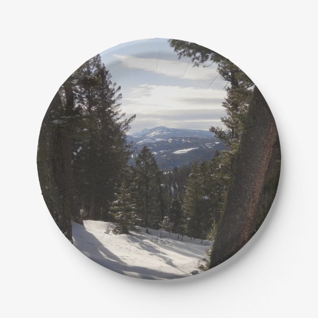 Madison Mountains in Winter in Montana Paper Plate (Front)