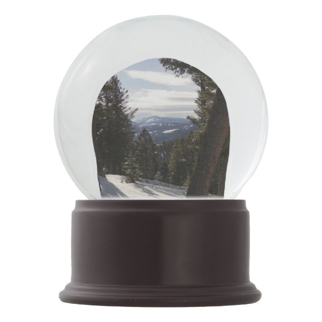 Madison Mountains in Winter in Montana Snow Globe (Front)