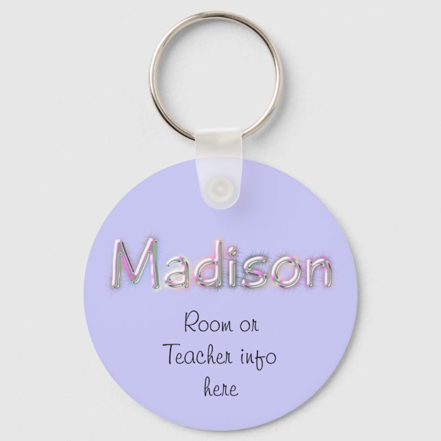Madison Name Tag Key Chain (Front)