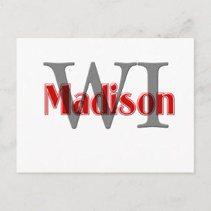 madison wi red postcard