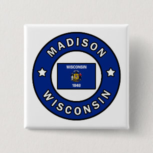 Madison Wisconsin 2 Inch Square Button