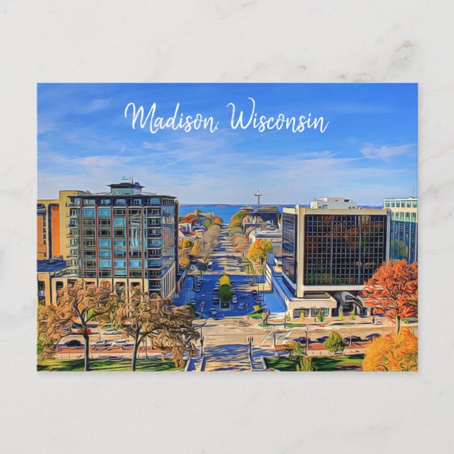 Madison, Wisconsin Carte postale Sky View (Devant)