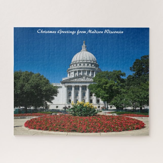 Madison Wisconsin. Christmas Greetings Jigsaw Puzz Jigsaw Puzzle (Horizontal)