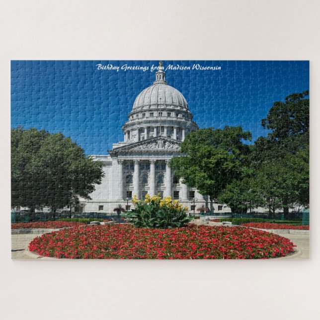 Madison Wisconsin. Christmas Greetings Jigsaw Puzz Puzzle (Horizontal)