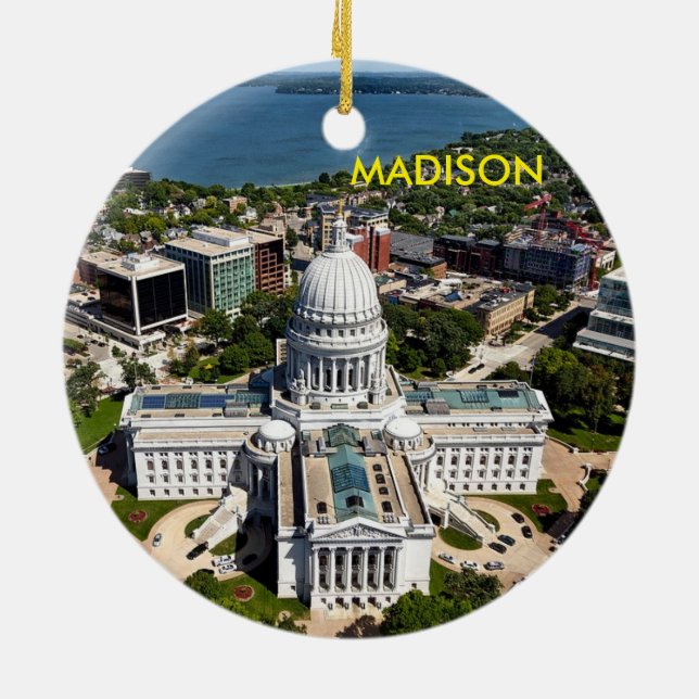 Madison Wisconsin Circle Ornament (Back)