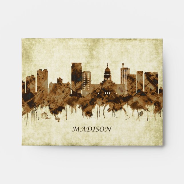Madison Wisconsin Cityscape Envelope (Front)