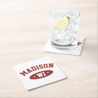 Madison Wisconsin Retro Sporty Typography Coaster