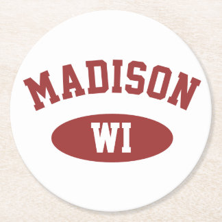 Madison Wisconsin Retro Sporty Typography Coaster