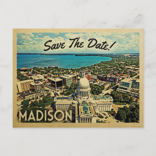 Madison Wisconsin Save The Date Vintage Postcards