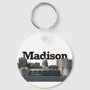 Madison Wisconsin Skyline with Madison in the Sky Keychain