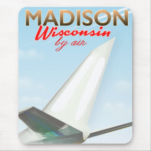 Madison Wisconsin USA Vintage flight poster Mouse Pad