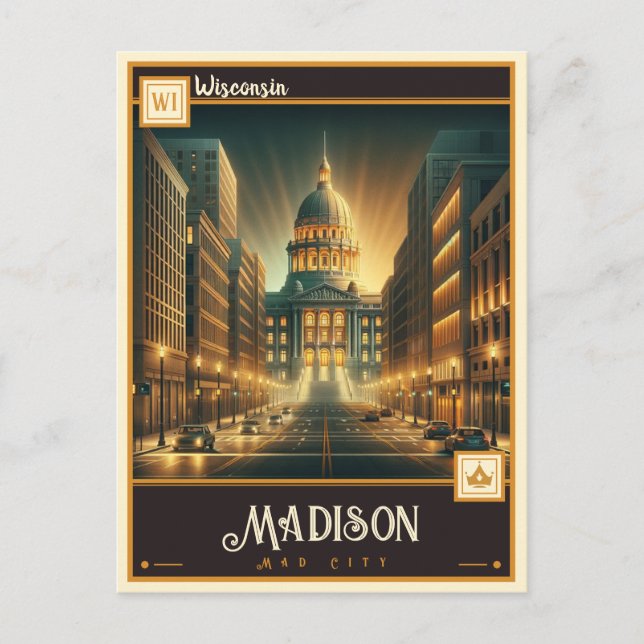 Madison, Wisconsin | Vintage Postcard (Front)