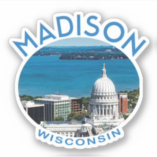 Madison Wisconsin with caption and lake photo